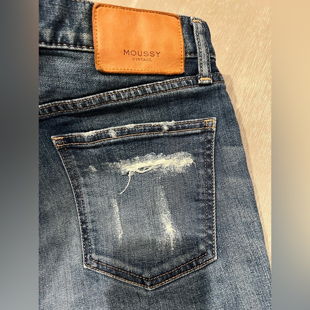 Moussy vintage Denim jean Frayed Hem Shorts size 27 - Picture 4 of 11